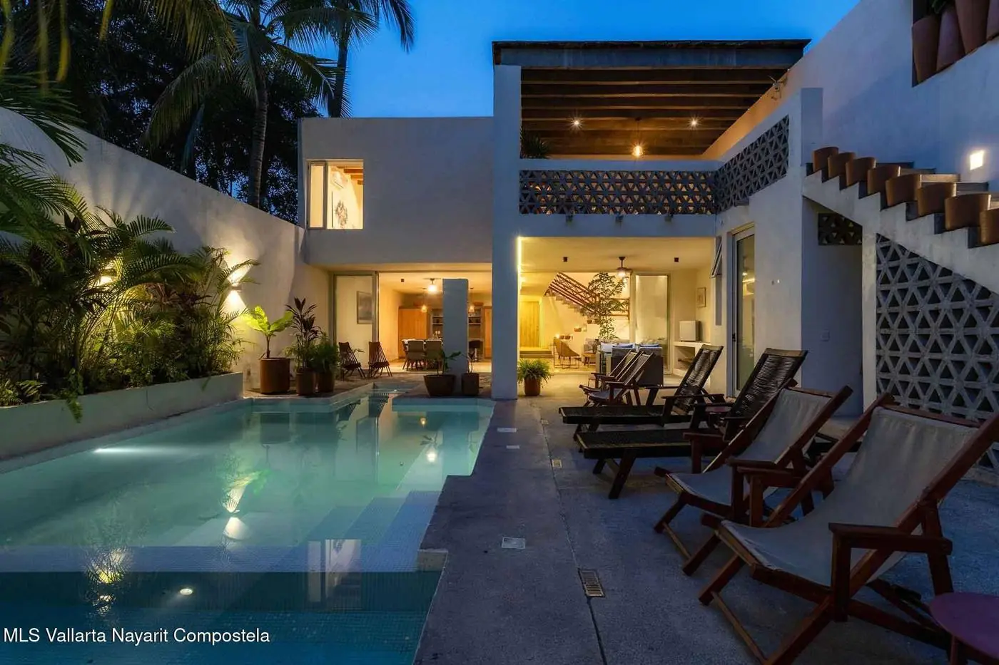House pool and courtyard