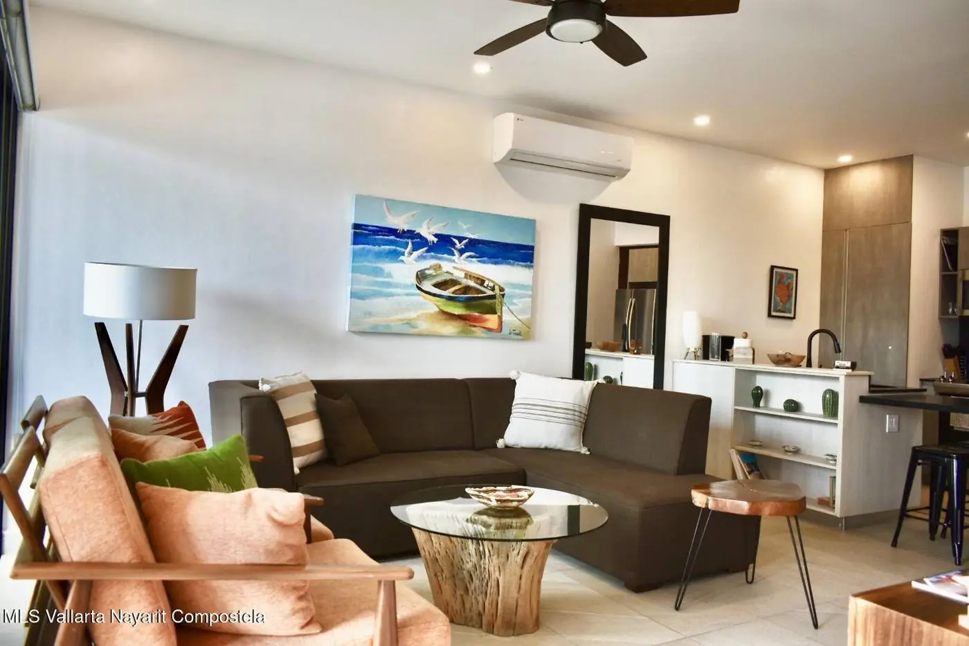 Apartment living and dining area