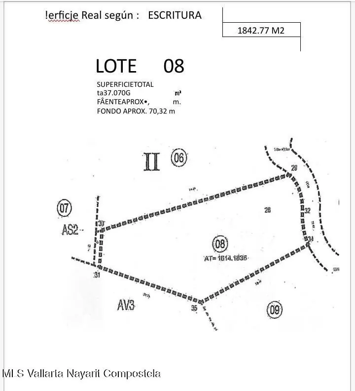 Lot plan for Selva Azul lot 8